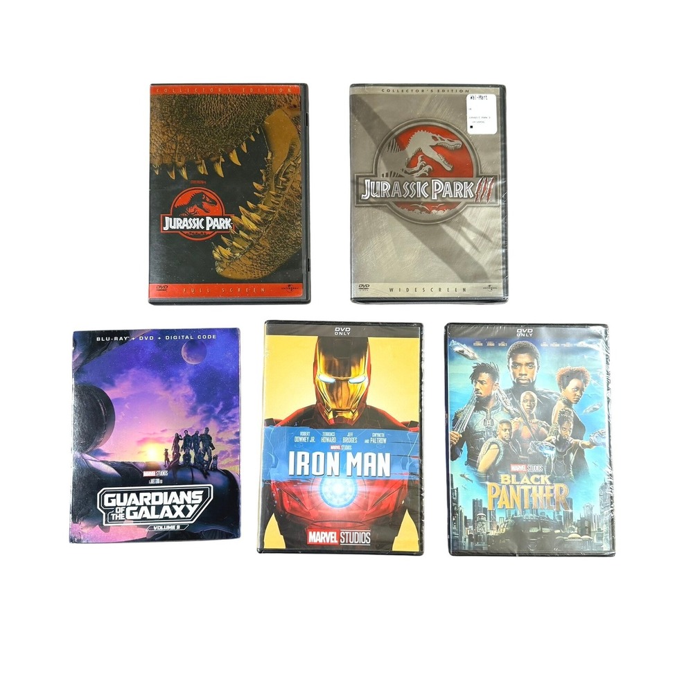 Marvel & Jurassic Park Movies Bundle Multi-Size Multicolor Sealed Set Home Media